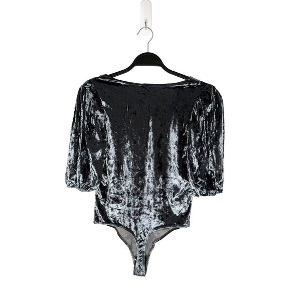 Free People Women's Intimately Don't You Wish Velvet Bodysuit Sunflower Seed NWT - Picture 7 of 14